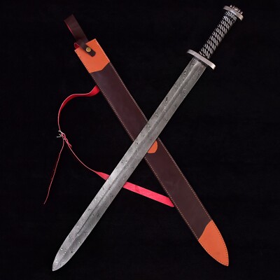Handmade Damascus Viking Sword, Viking Sword Gift, Battle Ready Medieval Sword