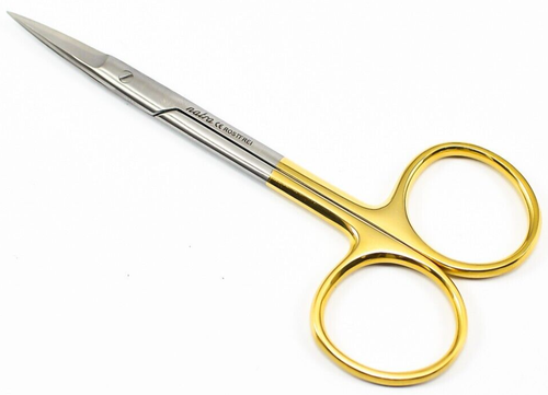 IRIS Scissors Straight TC 11.5 cm / 4.5'' Surgical Dental Medical Surgery Bandag - Picture 3 of 4