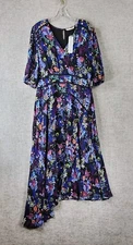 SOFT SURROUNDINGS Florencia Dress Womens 8 Floral Flowy Asymmetrical Hem NEW