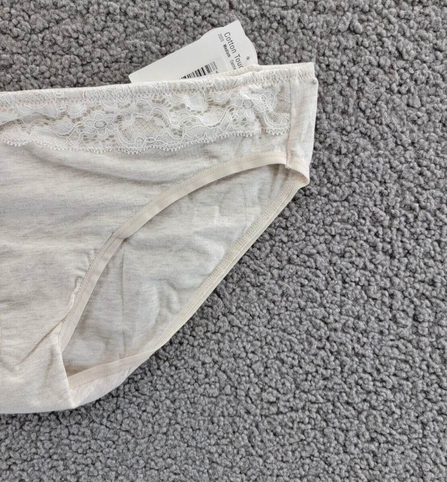 Braguita de bikini Le Mystere Touch para mujer M beige jaspeado encaje superposición cintura elástica Foto 4 de 4