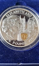 GUERNSEY GOLDEN WEDDING 5 OZ..10 POUNDS 999 FINE SILVER COIN. 1997. 99.26 per troy oz