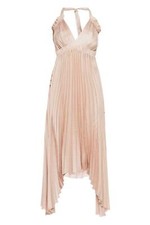 $645 Ulla Johnson Gisella Pleated Halterneck Asymmetrical Dress (8)