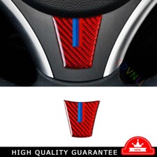Steering Wheel Logo Emblem Ring 1x For Bmw 3-series 05-12 Vinyl Red Carbon Fiber