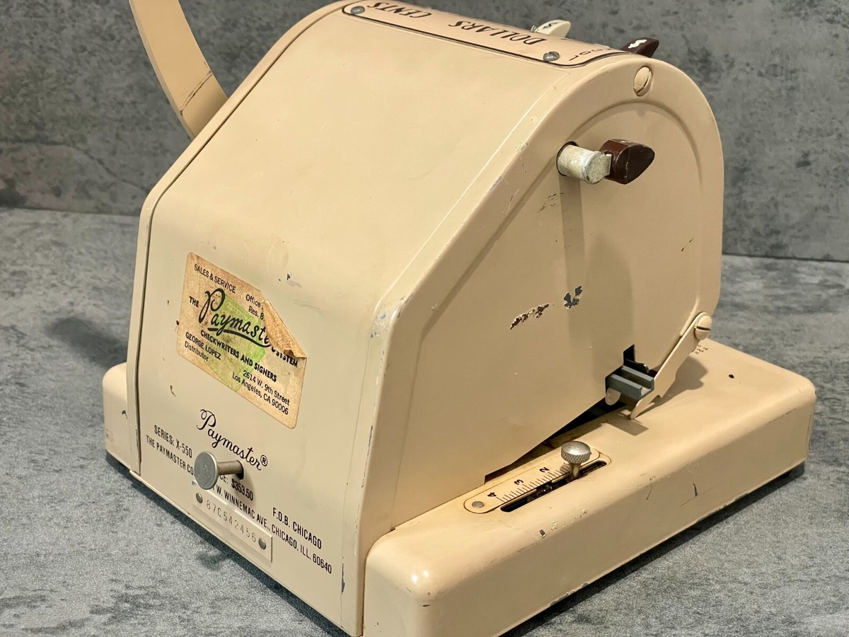 Paymaster Series X-550 Check Writer 7 Column - Tested Paymaster Series X-550 Check Writer 7 Column - Tested