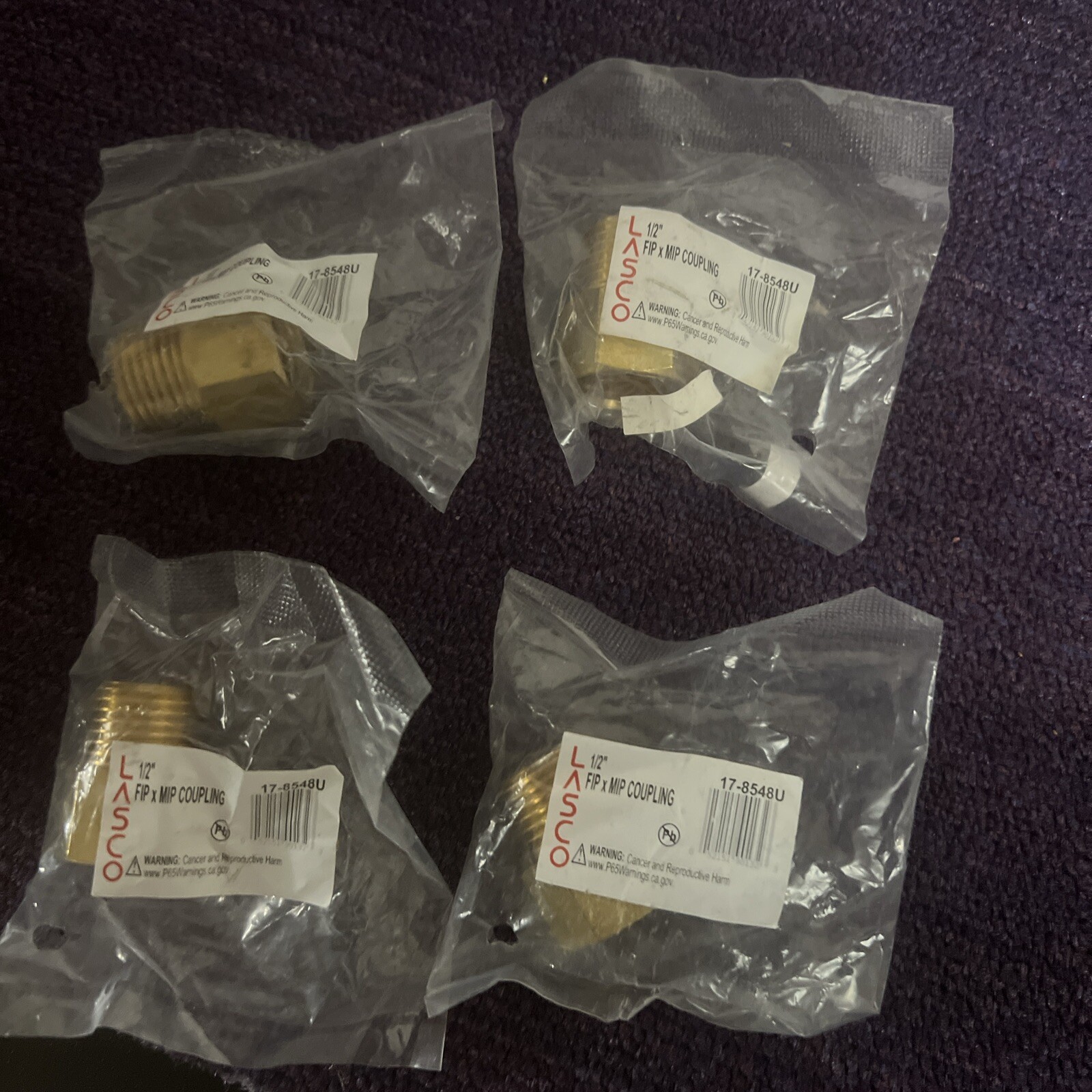 LASCO 17-8548U 1/2 inch FIP X 1/2 inch MIP Brass Extender New lot of 4 piece