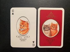 Swap Playing Card CATS  Abyssinian Ruddy TEN OF CLUBS Bridge Card BELGIUM 1988