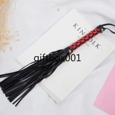 SM PU Leather Handle Whip for Couples Spanking Flogger Crop Slave Adult Tassel