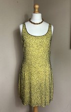 NASTY GAL NEW Yellow Strappy beaded embellished slip mini party Cocktail dress