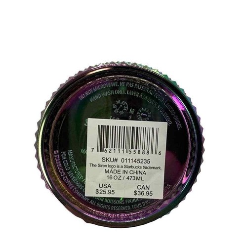 NEW! Starbucks Fall 2023 Rainbow Oil Slick Studded 16oz Cold Cup Tumbler - Picture 3 of 3