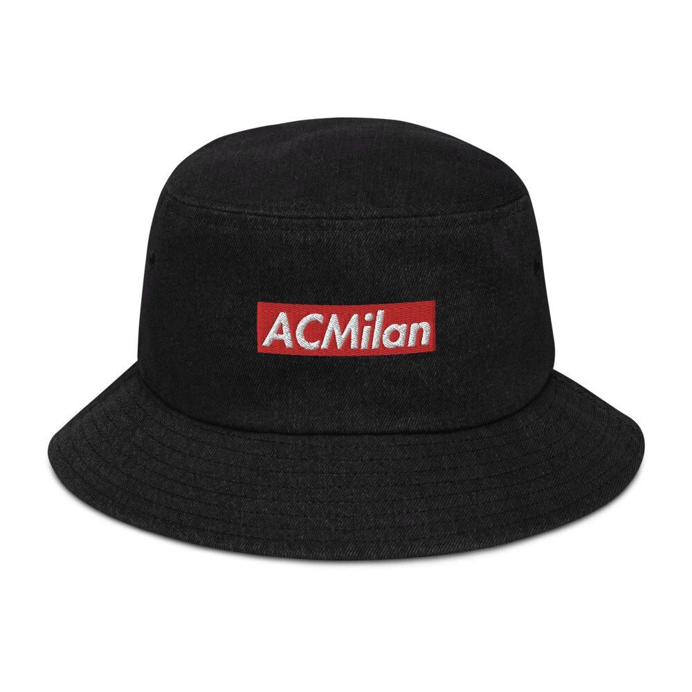 AC Milan Supreme Design brodé denim chapeau de seau football casquette de football