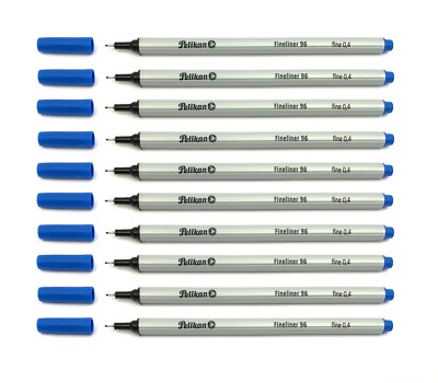 10 x Pelikan 96 Fineliner Feinschreiber Strichbreite 0,4 mm, blau