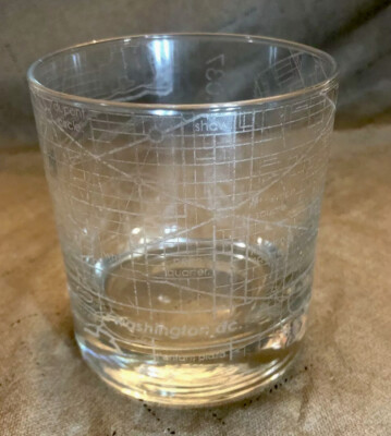 Well Told Uncommon Washington, D.C., Etched Map Rocks Glass 11 oz   Made in USA
