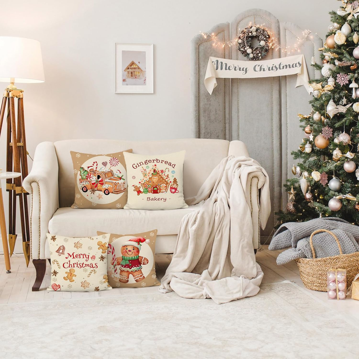 Christmas Gingerbread Pillow Covers 18x18