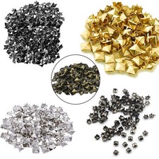6-12mm Pyramid Studs with Fixing Hand Tool Craft Clothing Jackets Trousers Bags