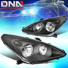 FOR 2002-2003 LEXUS ES300 2004 ES330 PAIR OE STYLE HEADLIGHT LAMPS BLACK CLEAR