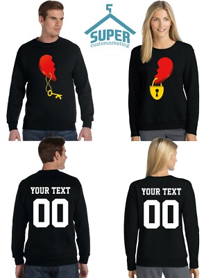 WILD Heart Key Lock Couple Matching CREWNECK TOGETHER SINCE For Him and Her
