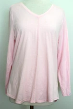 Women`s Long-Sleeve Just My Size Plus Size V-Neck Tee Pink Size 1X