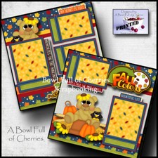 FALL COLORS  autumn 2 premade pages paper piecing layout prints BY CHERRY 0023