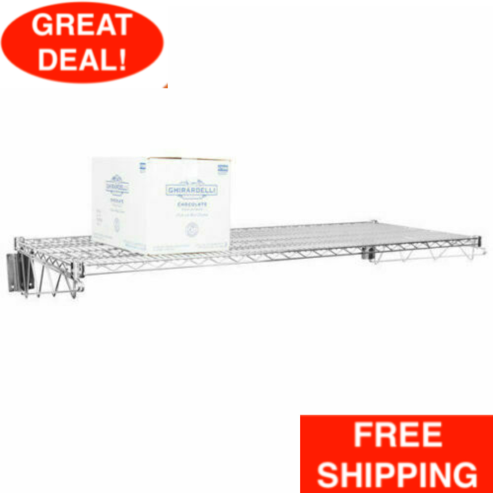 24" x 60" Wall Mount Chrome Wire Shelf Rack Commercial Restaurant Pot Pan Store