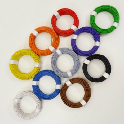 10m Ringe LivY Kabel AWG32 0,04mm²  Decoderlitze Kupferlitze 10 Farben