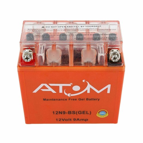 Atom YB9-B 12V 9Ah Gel Motorrad Batterie - Kawasaki BN 125 Eliminator 1997-2010 - Picture 3 of 3