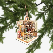 Bookstore Christmas Ornament, Reading Book Ornament, Book Lovers Xmas Ornament