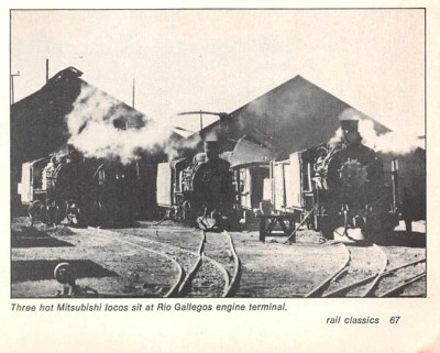 Hot Mitsubishi Locomotives At Rio Gallegos Engine Terminal Vtg Magazine Excerpt