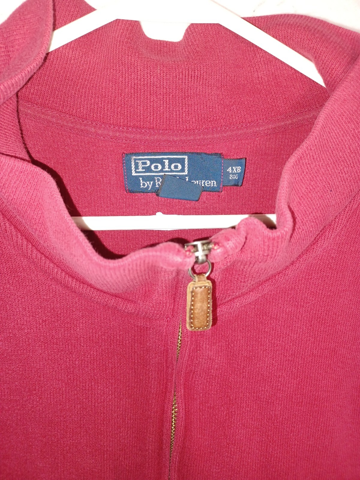 PONY Maglione Ralph Lauren 1 4 Snap Finto Collo Maglia Uomo 4XB Rosso con Cavallo Navy