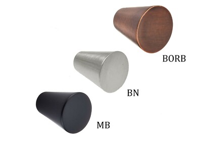 Cone Knob 1'' Round Pull Kitchen/Bathroom Cabinet Hardware Door Drawer Brushed
