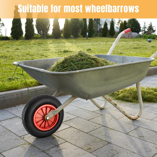 Schubkarrenrad Vollgummi Ersatzrad PU Luft Gartenkarre Achse Felge 4.80/4.00-8 - Bild 8 von 20