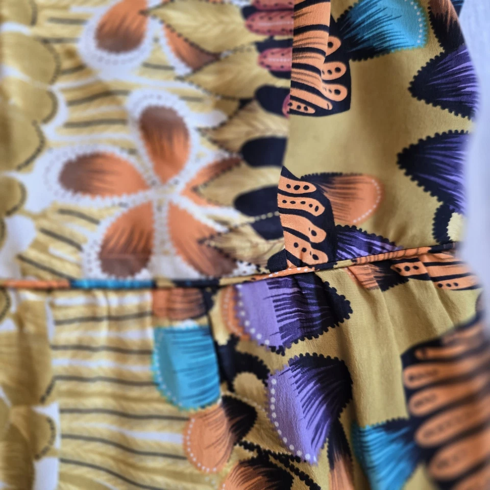 Vestido de seda para mujer Edme & Esyllte Anthropologie enagua floral talla 4 Foto 4 de 4