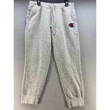 Champion Grey Jogger Sweat Pants Big C Embroidered Logo Men  s Size Large