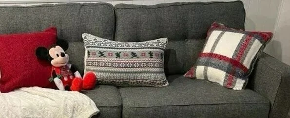 Pottery Barn Holiday Disney Mickey Mouse almohada falso regalo fiesta niño cumpleaños, Foto 3 de 4