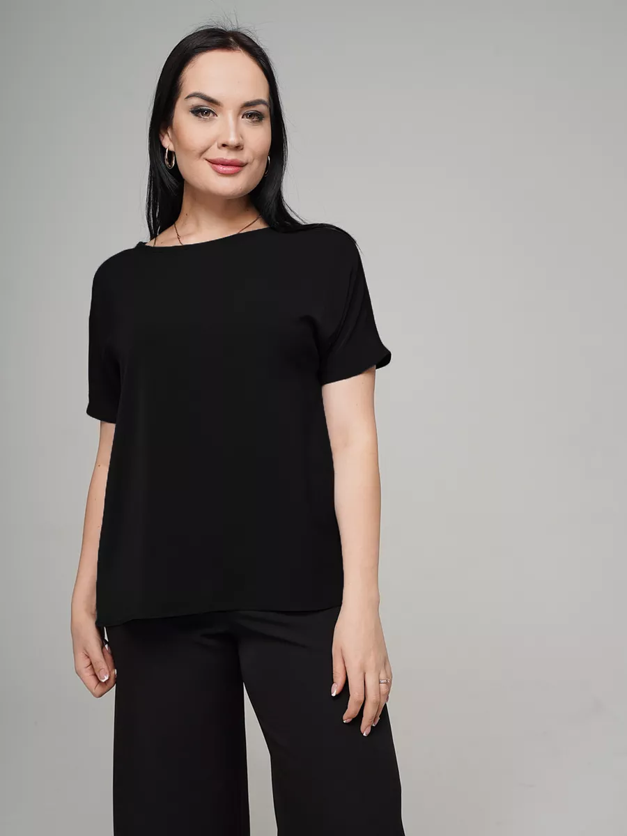 Black short sleeve tunic top hotsell