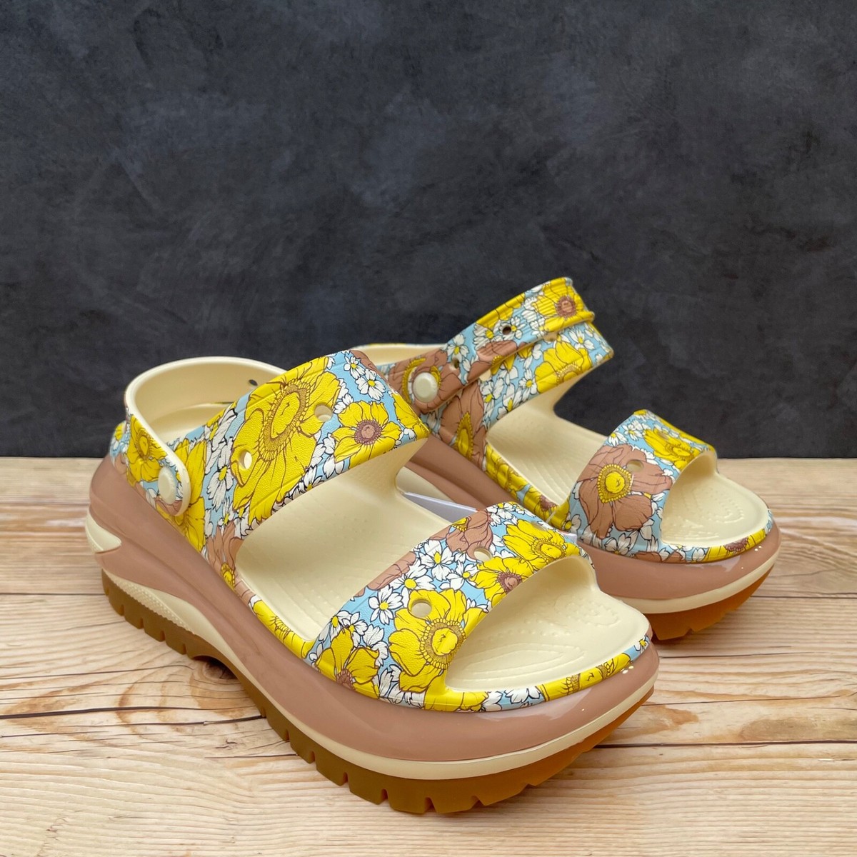 Crocs Mega Crush Retro Floral Sandal Vanilla Cork Platform Clog Men Size 11 s-l1200.jpg main image 4