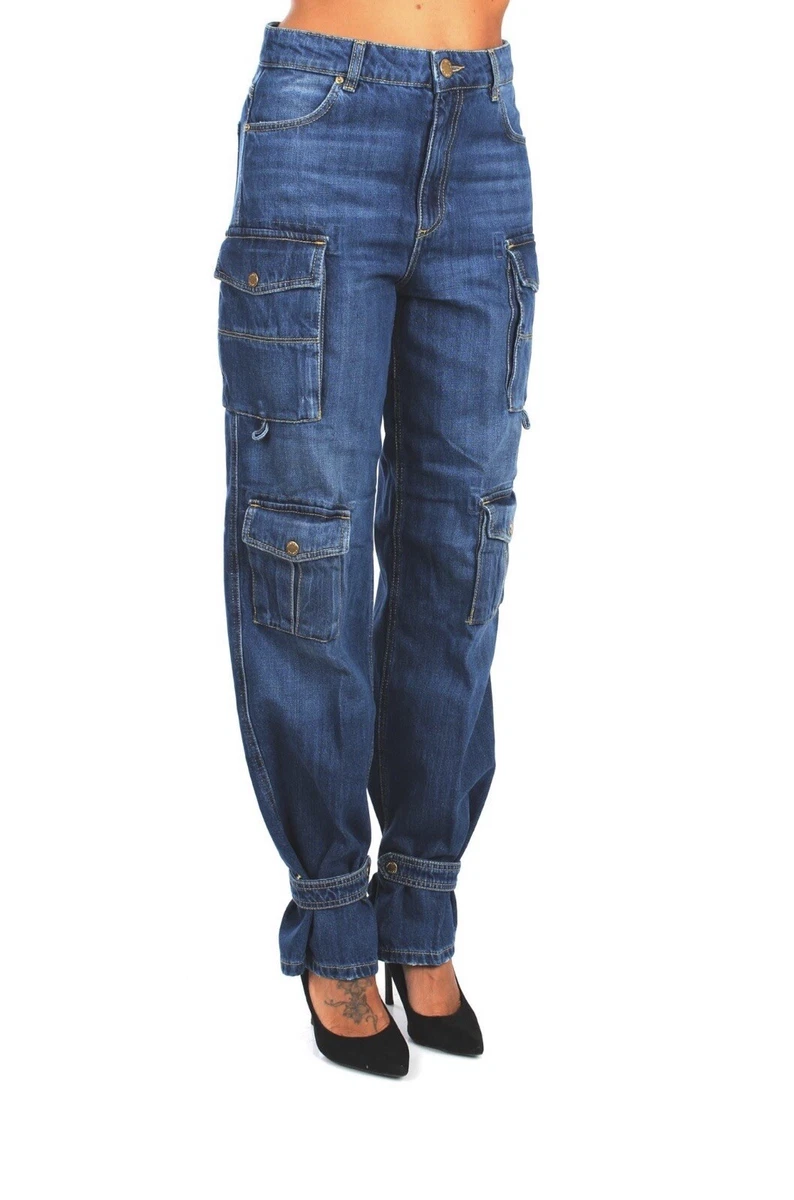 Pantalon Imprimé Géométrique Bleu Pinko - Taille 8 (taille Petite) - Coupe Fuselée - Neuf Avec étiquettes