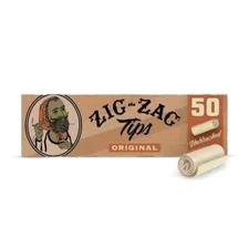 ZIG-ZAG UNBLEACHED ROLLING PAPER FILTER/ TIPS - ORIGINAL SIZE - 10 Pack 500 TIPS