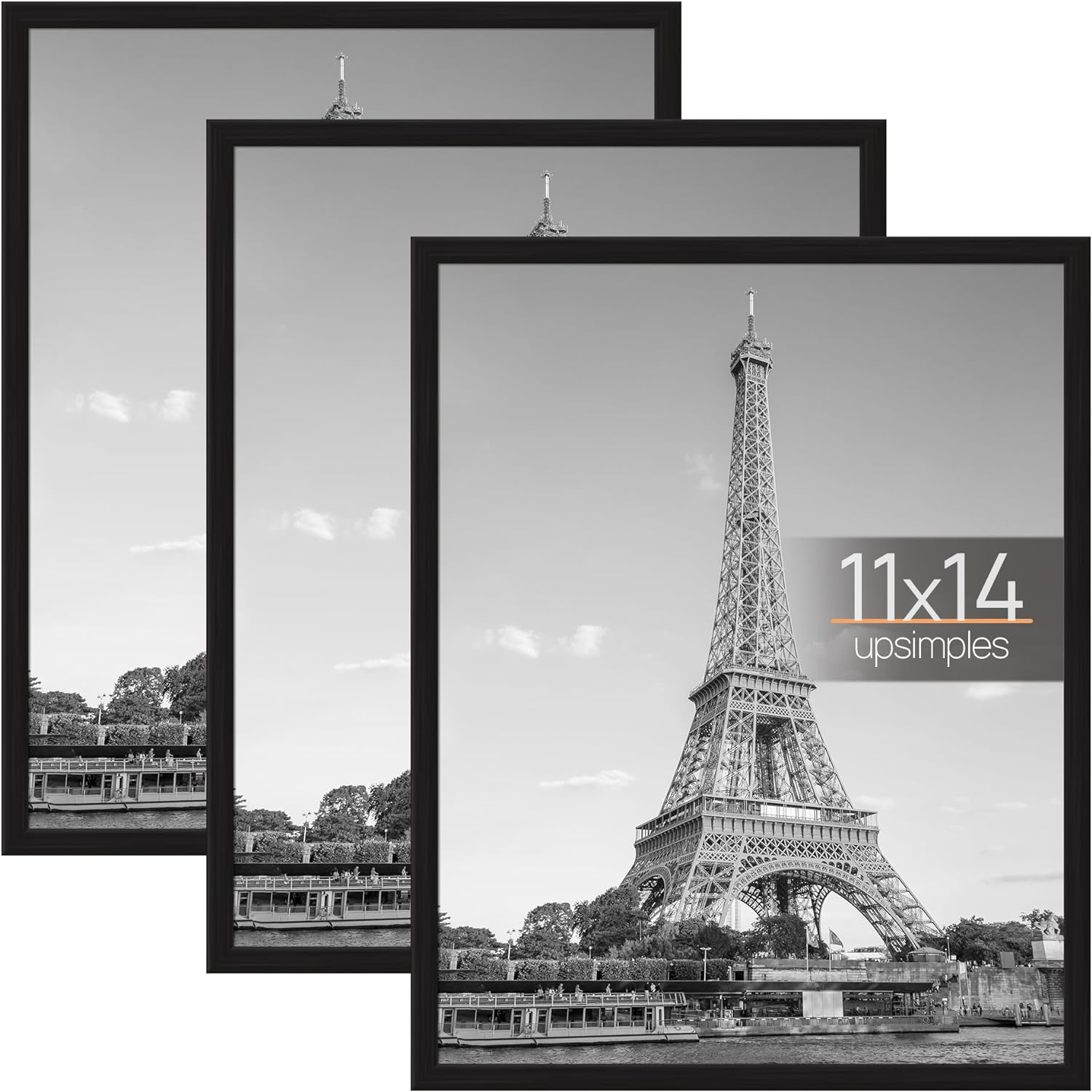 11X14 Picture Frame Black 3 Pack, Frames 11 X 14 for Horizontal or Vertical Wall