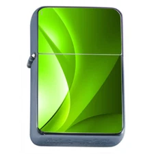 Green Abstract Em1 Flip Top Oil Lighter Wind Resistant 