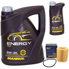 Motoröl Set MANNOL Energy 5W-30 6 Liter + Ölfilter für Lexus IS Toyota Avensis