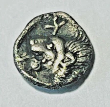 Ancient Greek Silver Coin Mysia Cyzicus. c.450 - 400 BC. AR Hemiobol Lion Boar