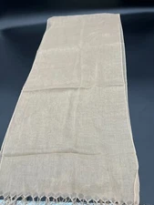 59" Rectangle Beige Scarf with Fringe