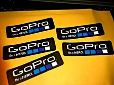 5 Genuine GoPro HERO ACTION CAMERA Hi Gloss 4" X 1 1/8"  STICKER Decal Made USA