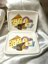 Mid Century Modern Cheese Plates – Atomic Abstract Art – Set of 2 – LRD202
