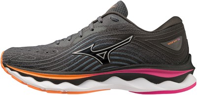 Mizuno Wave Sky 6 Damen-Laufschuhe grau gepolstert Carbon Komfort Turnschuhe