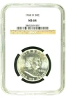 1960-D FRANKLIN 50c NGC MS 64 VALUE $45 GREAT STRIKE AND LUSTRE UNCIRCULATED
