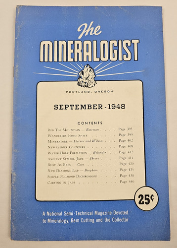 The Mineralogist Sept 1948 National Semi-Technical Magazine Vol XVI No. 9 Oregon