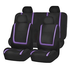 Car Seat Covers Cloth - Universal Fit Automotive Seat Covers, Full Set Purple