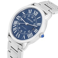 Cartier Ronde Solo XL Blue Dial Automatic Steel Mens Watch WSRN0023 Papers 5