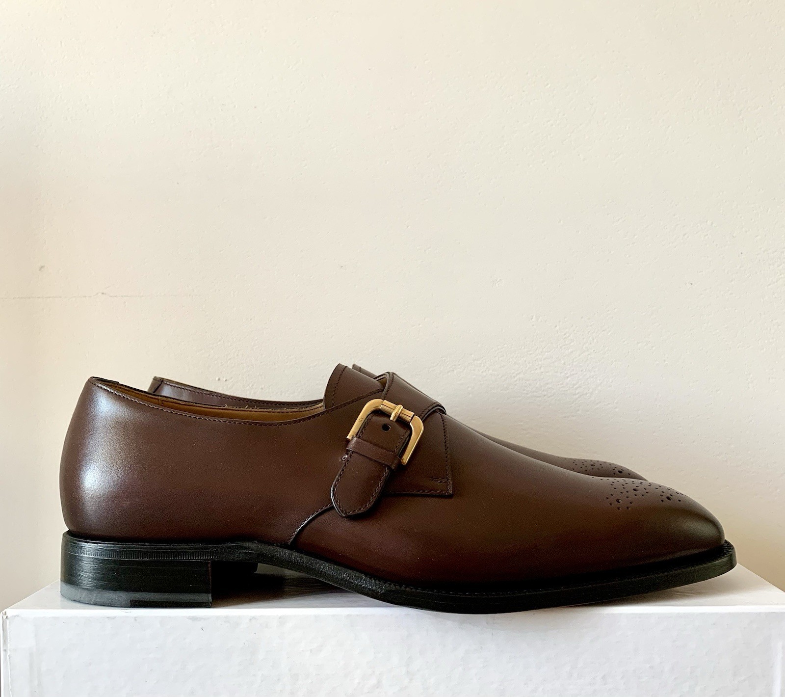 Ralph Lauren Purple Label Dark Brown Darnell Monk Shoes in size 10.5D